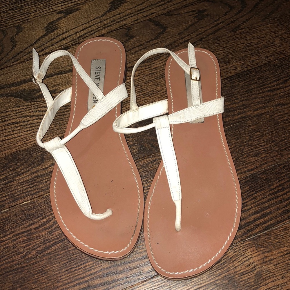 White Steve Madden sandals